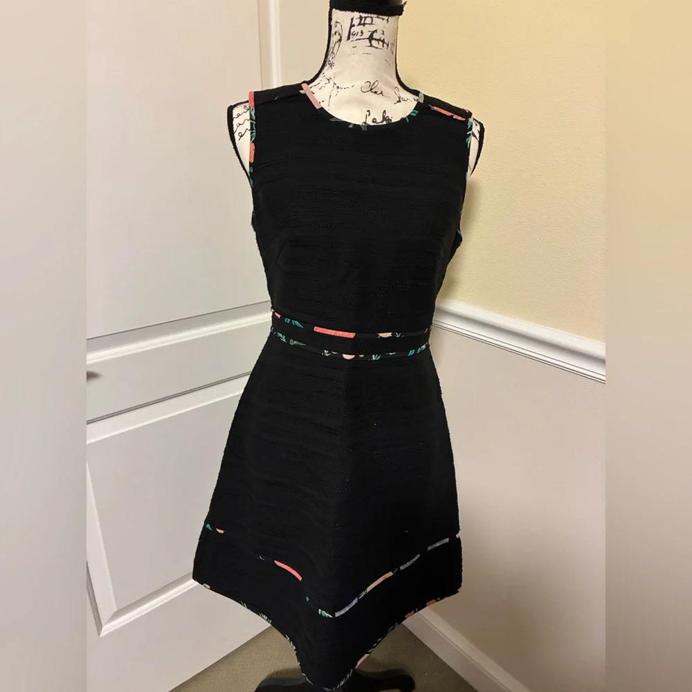 NWT Kate spade fitted blossom tweed black dress black size 8